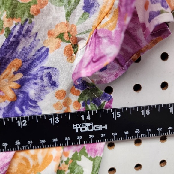 ✨‎ ANGEL BIBA White Floral Boho Babydoll Wrap Mini Dress – 100% Cotton, Size 8, - Picture 6 of 12